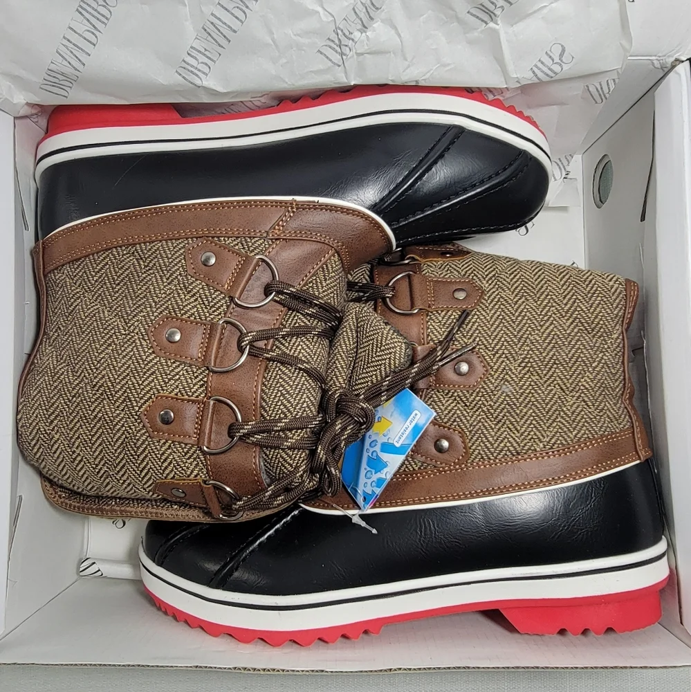 DREAM PAIRS Women‎ Mid-Calf Waterproof Winter Snow Boots New Brown Red Faux Fur